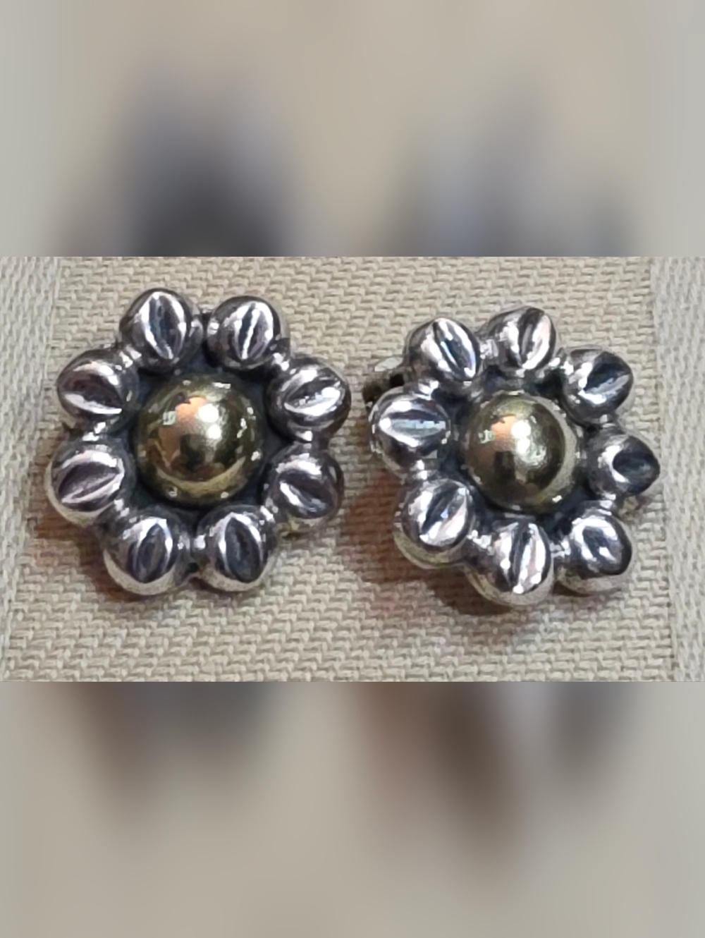 VINTAGE NATIVE AMERICAN TAXCO 925 STERLING SILVER EARRINGS 8.11 Grams